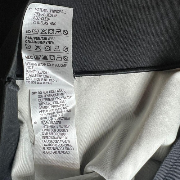 Adidas Womens Athletic Performance Leggings Blue Black White Pattern M - Picture 10 of 14